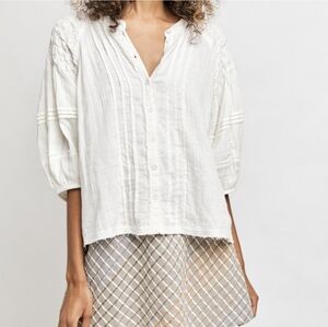 Free People Secret Falls Smock Top Sage Ash